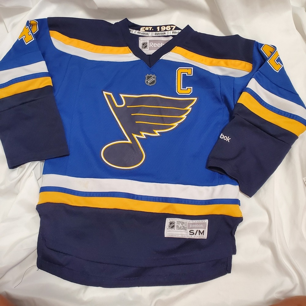 Reebok David Backes #42 St. Louis Blues NHL Jersey Blue YOUTH Sz Small Medium